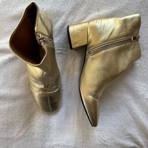 & Other Stories Metallic Gold Ankle Boots